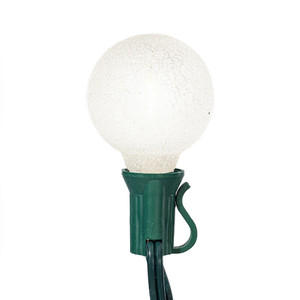 Vickerman X231209 - 12 ft Pure White LED G40 Christmas Light String - 12 Lights - Green Wire 