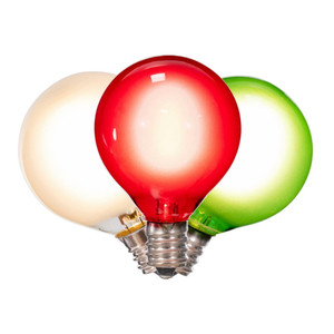 Vickerman X24G4024 - Red White Green LED G40 Christmas Light String - 18 Lights - Green Wire 