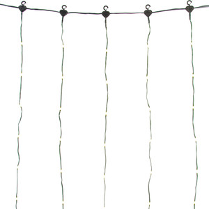 Vickerman X24G8101 - 10 ft Warm White LED Micro Curtain String Light - 800 Lights - Green Wire 