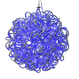 Vickerman X24S1002 - 10 in. Blue LED Micro Spiral Light Ball - 80 Lights - Silver Wire