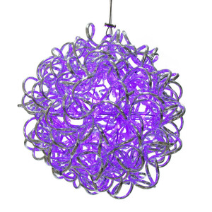 Vickerman X24S1006 - 10 in. Purple LED Micro Spiral Light Ball - 80 Lights - Silver Wire 