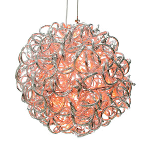 Vickerman X24S1008 - 10 in. Orange LED Micro Spiral Light Ball - 80 Lights - Silver Wire