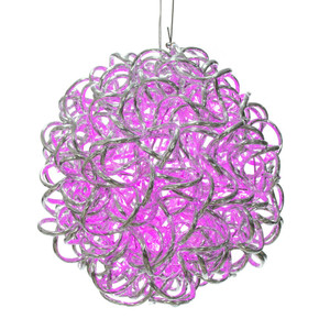 Vickerman X24S1009 - 10 in. Pink LED Micro Spiral Light Ball - 80 Lights - Silver Wire