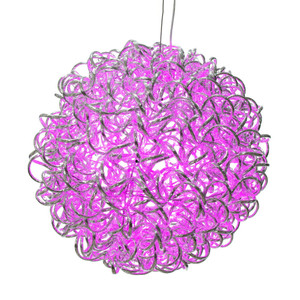 Vickerman X24S1409 - 14 in. Pink LED Micro Spiral Light Ball - 120 Lights - Silver Wire