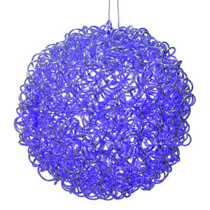 Vickerman X24S1802 - 18 in. Blue LED Micro Spiral Light Ball - 180 Lights - Silver Wire
