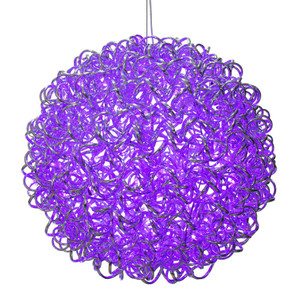 Vickerman X24S1806 - 18 in. Purple LED Micro Spiral Light Ball - 180 Lights - Silver Wire