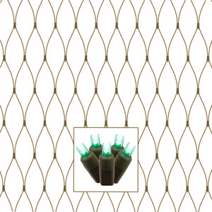 Vickerman X4B5604TPBG - Green LED Twinkle Christmas Light String - 70 Lights - Brown Wire