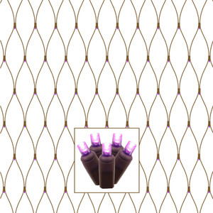 Vickerman X4B5606TPBG - Purple LED Twinkle Christmas Light String - 70 Lights - Brown Wire 