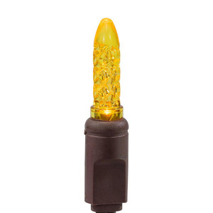 Vickerman X4B5707PBG - 24 ft Yellow LED M5 Christmas Light String - 70 Lights - Brown Wire
