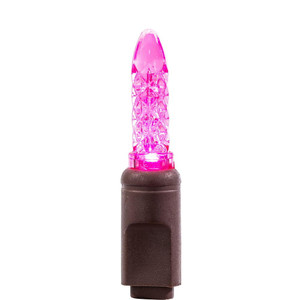 Vickerman X4B5710PBG - 24 ft Pink LED M5 Christmas Light String - 70 Lights - Brown Wire 