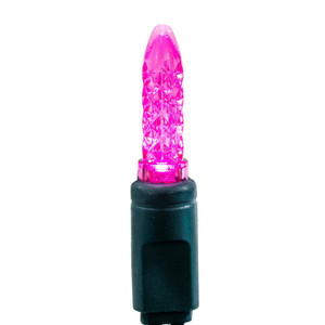 Vickerman X4G5510PBG - 17 ft Pink LED M5 Christmas Light String - 50 Lights - Green Wire 