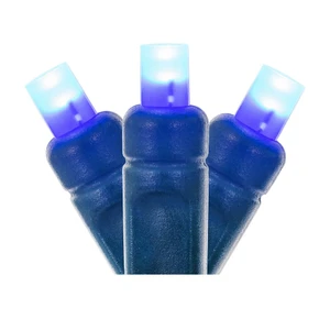 Vickerman X6G6502F - 25 ft Blue LED Wide Angle Christmas Light String - 50 Lights - Green Wire