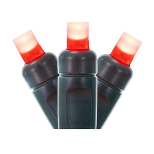 Vickerman X6G6503F - 25 ft Red LED Wide Angle Christmas Light String - 50 Lights - Green Wire