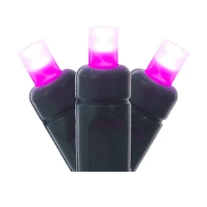 Vickerman X6G6510F - 25 ft Pink LED Christmas Light String - 50 Lights - Green Wire