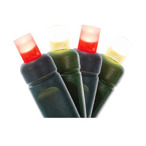 Vickerman X6G6531F - 25 ft Red Warm White LED Christmas Light String - 50 Lights - Green Wire 