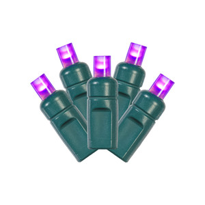 Vickerman X6G6546PBG - 25 ft Frosted Purple LED Christmas Light String - 50 Lights - Green Wire 