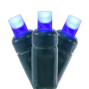 Vickerman X6G66502PBG - 25 ft Blue LED Coaxial Christmas Light String - 50 Lights - Green Wire 