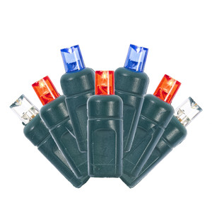 Vickerman X6G66521PBG - 25 ft Red White Blue LED Coaxial Christmas Light String - 50 Lights 