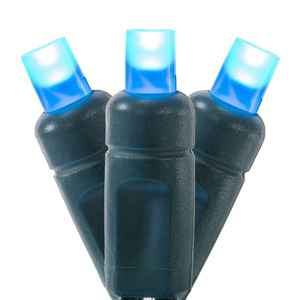 Vickerman X6G66532PBG - 25 ft Teal LED Coaxial Christmas Light String - 50 Lights - Green Wire