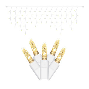 Vickerman X6W3101T - Warm White LED Twinkle M5 Icicle Christmas Lights - 70 Lights 