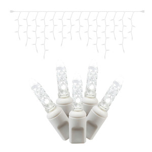 Vickerman X6W3109T - 9 ft Pure White LED Twinkle M5 Icicle Christmas Lights - 70 Lights