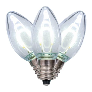 Vickerman XC7TU10-25 - C7 Transparent Pure White LED Replacement Bulb - 25 Pack