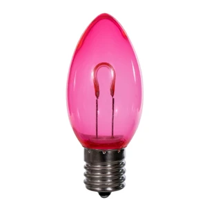 Vickerman XC9TU09-25 - C9 Transparent Pink LED Replacement Bulb - 25 Pack