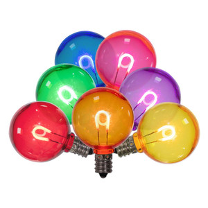Vickerman XG40TU00-25 - G40 Transparent Multicolor LED Replacement Bulb - 25 Pack