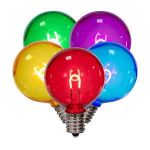 Vickerman XG50TU00-25 - G50 Transparent Multicolor LED Replacement Bulb - 25 Pack