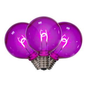 Vickerman XG50TU06-25 - G50 Transparent Purple LED Replacement Bulb - 25 Pack 