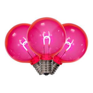 Vickerman XG50TU09-25 - G50 Transparent Pink LED Replacement Bulb - 25 Pack