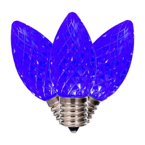 Vickerman XRETC902T-25 - C9 Retro Faceted Blue Twinkle LED Replacement Bulb - 25 Pack