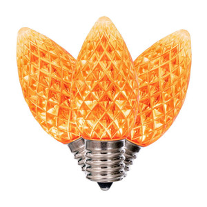 Vickerman XRETC908T-25 - C9 Retro Faceted Orange Twinkle LED Replacement Bulb - 25 Pack