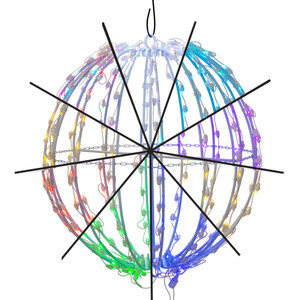 Vickerman XRGBWW24-W - 24 in. RGB Warm White LED Wide Angle Light Sphere - 208 Lights 