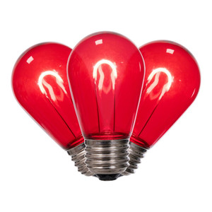 Vickerman XS14TU03-10 - S14 Transparent Red LED Replacement Bulb - 10 Pack