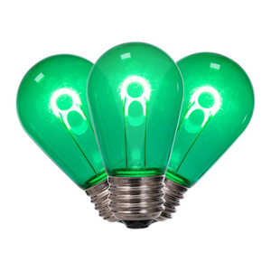 Vickerman XS14TU04-10 - S14 Transparent Green LED Replacement Bulb - 10 Pack