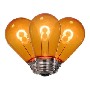 Vickerman XS14TU08-10 - S14 Transparent Amber LED Replacement Bulb - 10 Pack