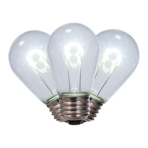 Vickerman XS14TU10-10 - S14 Transparent Pure White LED Replacement Bulb - 10 Pack 