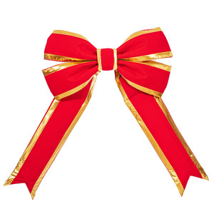 Vickerman L230418 - 18 inch Red-Gold Canvas Outdoor Bow