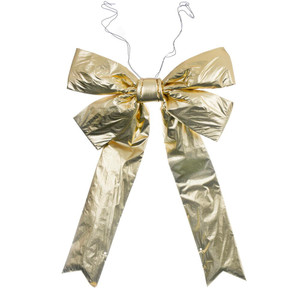Vickerman L230836 - 3 ft Gold Metallic Outdoor Bow