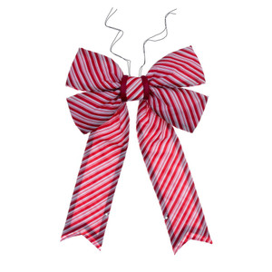Vickerman L231624 - 2 ft Red-White Nylon Outdoor Bow 
