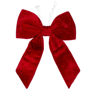 Vickerman L231924 - 2 ft Red Faux Fur Indoor Bow 