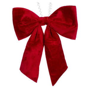 Vickerman L231936 - 3 ft Red Faux Fur Indoor Bow
