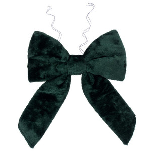 Vickerman L232112 - 12 inch Dark-Green Faux Fur Indoor Bow