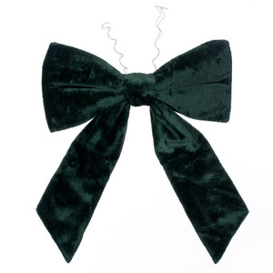 Vickerman L232124 - 2 ft Dark-Green Faux Fur Indoor Bow