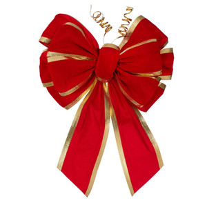Vickerman L241418 - 18 inch Red-Gold Velvet Outdoor Bow 