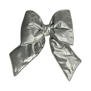 Vickerman QTX24036 - 12 inch Silver Polyester Indoor Bow 