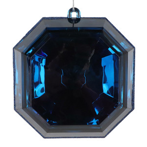 Vickerman MT232831 - 6 inch Midnight Blue Square Jewel Glitter Christmas Ornament - 2 Pack 