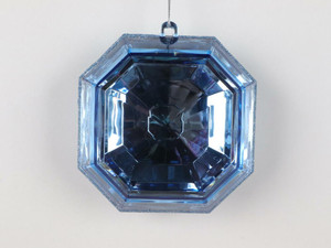 Vickerman MT232832 - 6 inch Baby Blue Square Jewel Glitter Christmas Ornament - 2 Pack