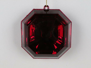 Vickerman MT232865 - 6 inch Burgundy Square Jewel Glitter Christmas Ornament - 2 Pack